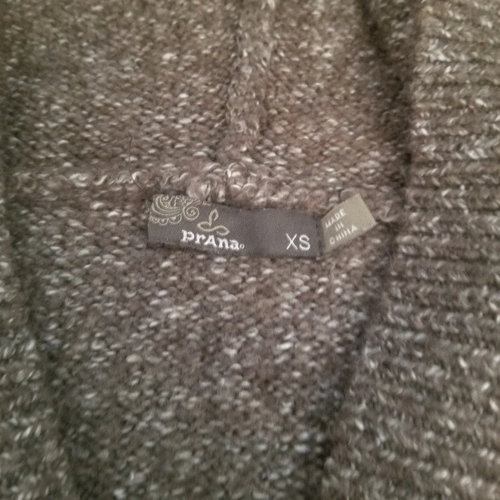 Prana Brown Hooded Cardigan Sweater - Picture 2 of 5